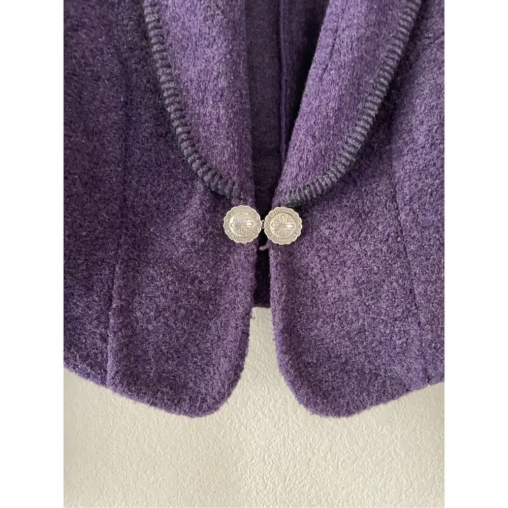 Cold water creek wester style wool‎ cropped jacket medium - Picture 3 of 7